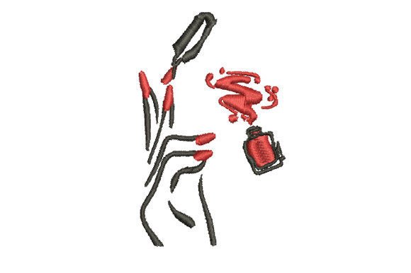 Review: Girl Red Nail Polish Embroidery Design